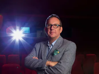 Photograph of A.O. Scott at the Quad Cinema, New York City. 