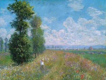 Claude Monet's painting of clouds, fields, and poplars