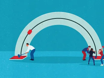 An illustration of social capital, the subject of the book being reviewed, in the form of an individual versus a group working together