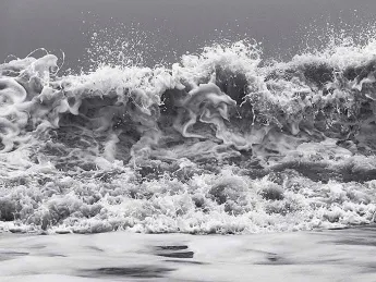 Dramatic photograph of volatile hurricane waves, by artist Clifford Ross 