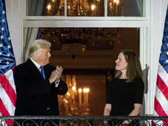 Photo of President Donald Trump and Supreme Court Associate Justice Amy Coney Barrett