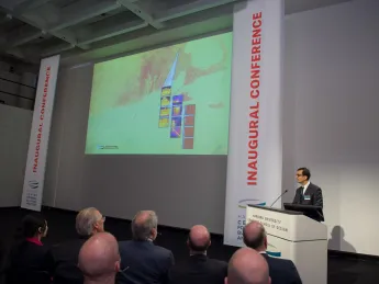 Professor Ali Malkawi, the founding director of the Harvard Center for Green Buildings and Cities, welcomes participants to the challenge conference.