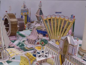 This model city by Bodys Isek Kingelez anchors <i>Luminós/C/ity.Ordinary Joy: From the Pigozzi Contemporary African Art Collection</i>.