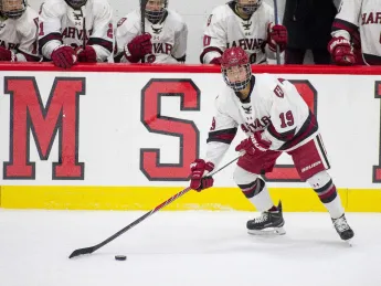 Senior forward Miye D’Oench is Harvard's lead attacker this season, with six goals and 12 points, including two assists Tuesday night against Northeastern. 