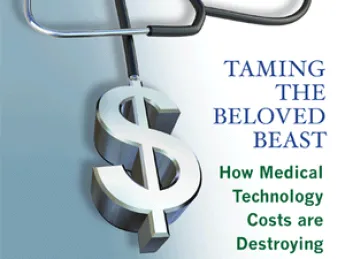 Book cover with stethoscope and dollarsign