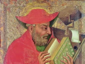 Saint Jerome—whose Latin translation <i>was</i> the European Bible for a thousand years— by Theodoricus of Prague (fl. 1359-1381)