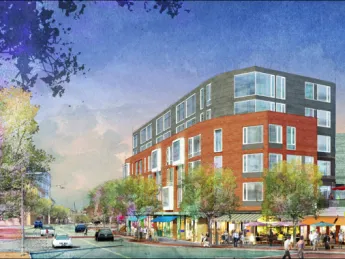 The Barry’s Corner Residential and Retail Commons project, located at the intersection of North Harvard Street and Western Avenue in the North Allston neighborhood, will feature approximately 325 rental residential units, 45,000 square feet of ground-floor retail space, and 180 below-grade parking spaces and 41 on-street parking spaces on two new streets created within the project site.