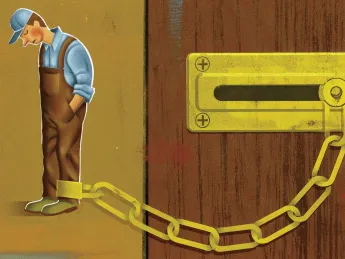 door clock chained to feet