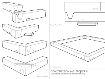 A wood joint that Liesl Ulrich-Verderber &rsquo;15 and Mathew Murray &rsquo;16 designed during the first weeks of the construction lab.