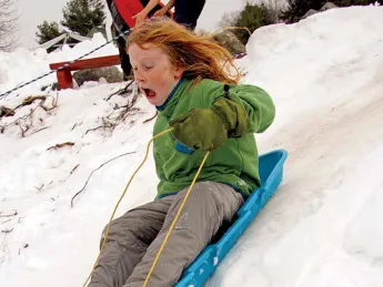 Fruitlands Museum's hills and trails are opent to hardy souls of all ages eager to bundle up and play in nature.