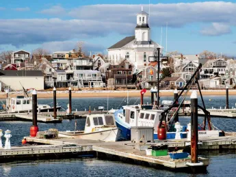 Provincetown harbor in the winter
