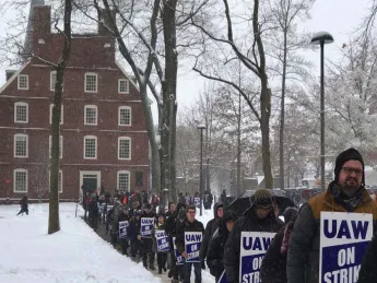 Photograph of Harvard graduate students during their strike