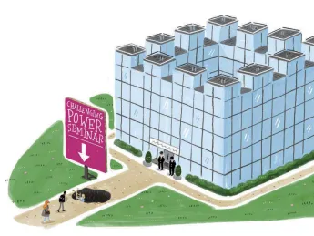 Illustration showing innovators going underground rather than assaulting an established fortress