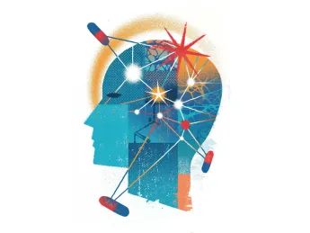 Illustration of a human head benefitting from exercise