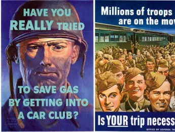 World War II domestic propaganda posters urge civilian compliance with rationing