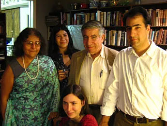 The Jasanoff family, clockwise from left: Sheila, Maya, Jay, Alan, and Alan's wife, Luba (holding daughter Nina)
