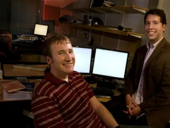 Tyler Moore, left, with Allan Friedman, a postdoctoral fellow at the Center for Research on Computation and Society