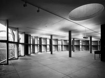 Interior of the finished Carpenter Center for the Visual Arts.