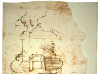 Michelangelo&rsquo;s studies for the vestibule stairs, Casa Buonarroti, Florence.