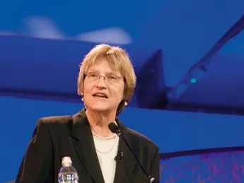 As the Business School trains leaders, Drew Faust asked, how can Harvard best determine &ldquo;the sort of differences they will make?&rdquo;
