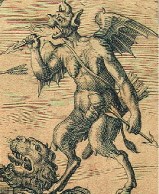 detail of Satan on the frontispiece of The Christian Warfare