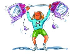 illustration of student 'power lifting'