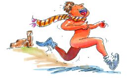 illutration of student streaking