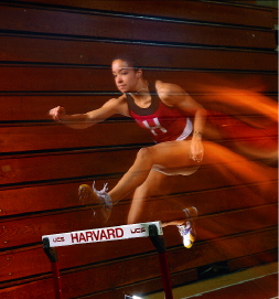 One of the countryÕs best track athletes, Brenda Taylor gracefully clears an indoor hurdle.