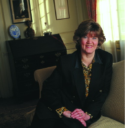 Diane Jellis, momentarily at rest in Wadsworth House.