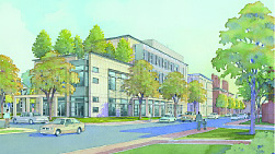 watercolor rendering of 60 Oxford Street