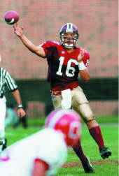 Rose tossing the football