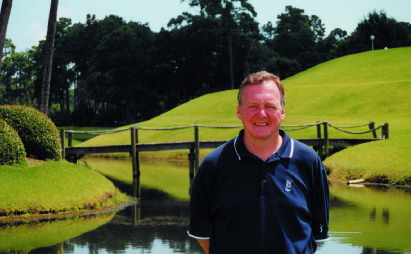 Kerr before water trap at Ponte Verde golf course