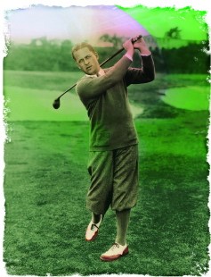 photomontage: Bobby Jones swinging