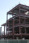 more steel frame construction in progress