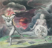 Cain Fleeing from the Wrath of God (The Body of Abel Found by Adam and Eve), c. 1805-1809, by William Blake