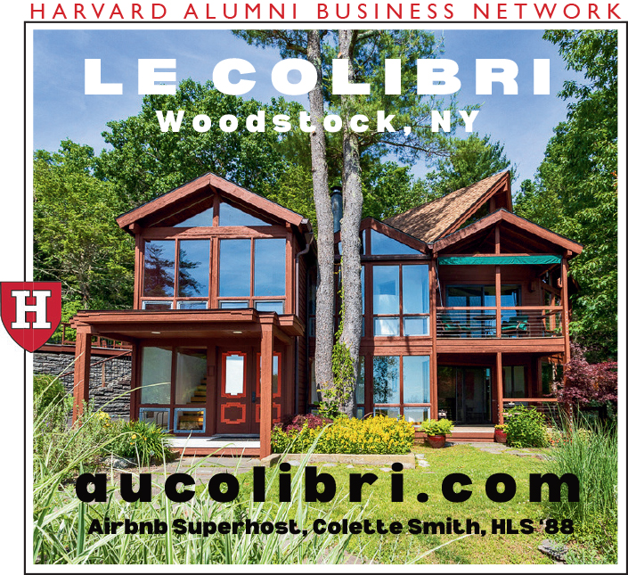 Le Colibri, Woodstock, NY. aucolibri.com. Airbnb Superhost, Colette Smith, HLS ’88 Wooden house with large glass windows.
