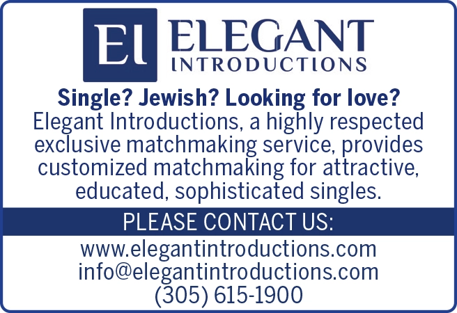 Advertisement for Elegant Introductions, an exclusive matchmaking service for sophisticated singles.