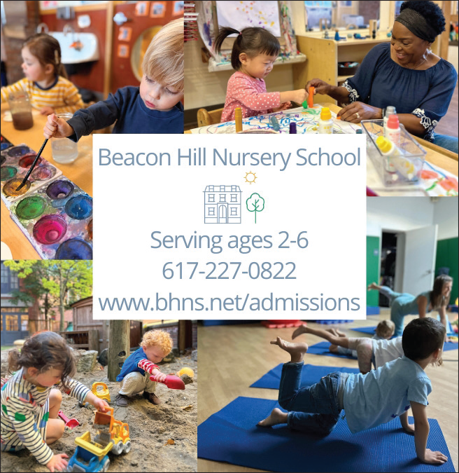 Collage of children engaging in various activities at Beacon Hill Nursery School.