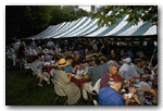 Lunch at Eliot House for 650 classmates, 450 spouses, and 600 children. That's a lot of California seafood salad and roast beef roll-ups. 