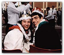 Rejoicing newlyweds Miriam Udel Lambert and David Lambert.