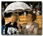 Mrs. George H. Fitch, left, of San Francisco, and her sister, Mrs. David Bune, of London, came to the party to watch their nephew, Anthony Charles Edwin St. George, of Boston, receive a Ph.D. degree in Chinese and Korean pre-modern literature. 