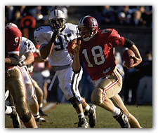 Rich Linden became the first freshman quarterback to start against Yale in modern times. He passed for one touchdown and ran for another.