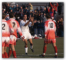 Forward Rich Wilmot had words with Boston University's fullbacks after Harvard tied the score in the opening round of the NCAA tournament. The Terrier backs had been taunting one of his teammates.