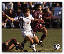 Forward Naomi Miller '99 used dazzling foot speed, innate field sense, and torpedo-like shots to lead the Ivies in scoring.