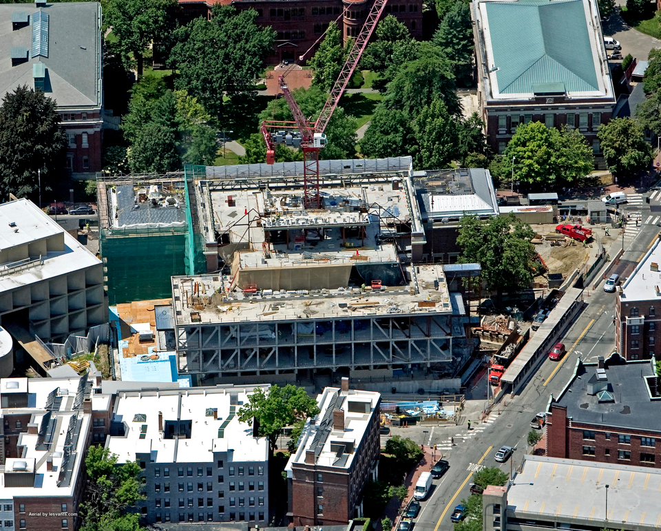 Summer Harvard construction Fogg Art Museum, Tata Hall, Quincy House