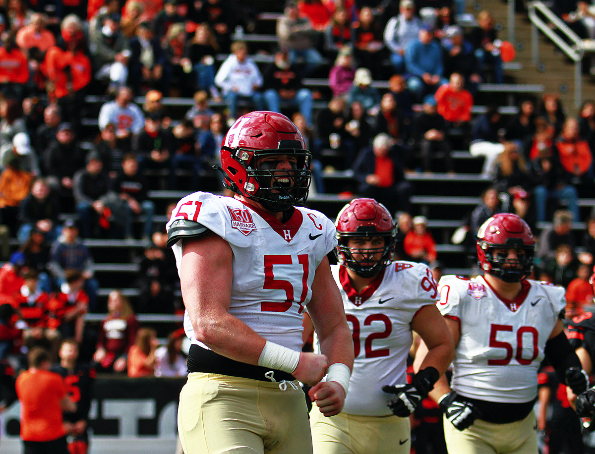 Harvard players on the field