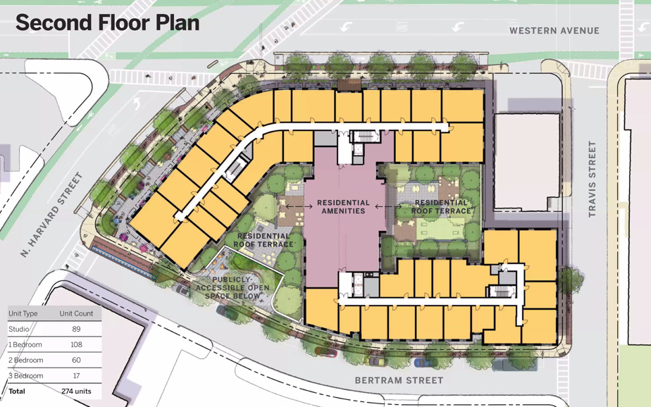 map of second floor of 180 western ave