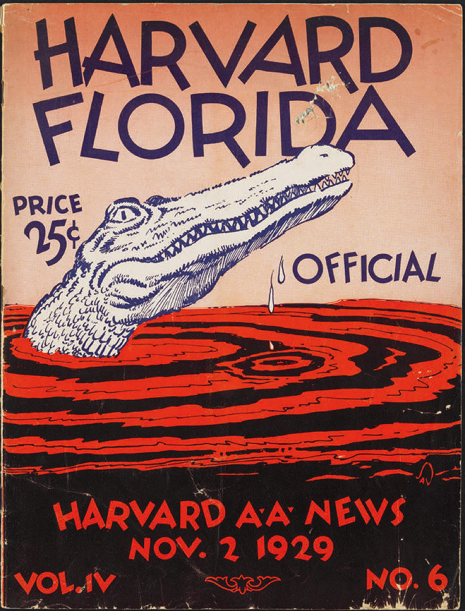 Football program cover with alligator