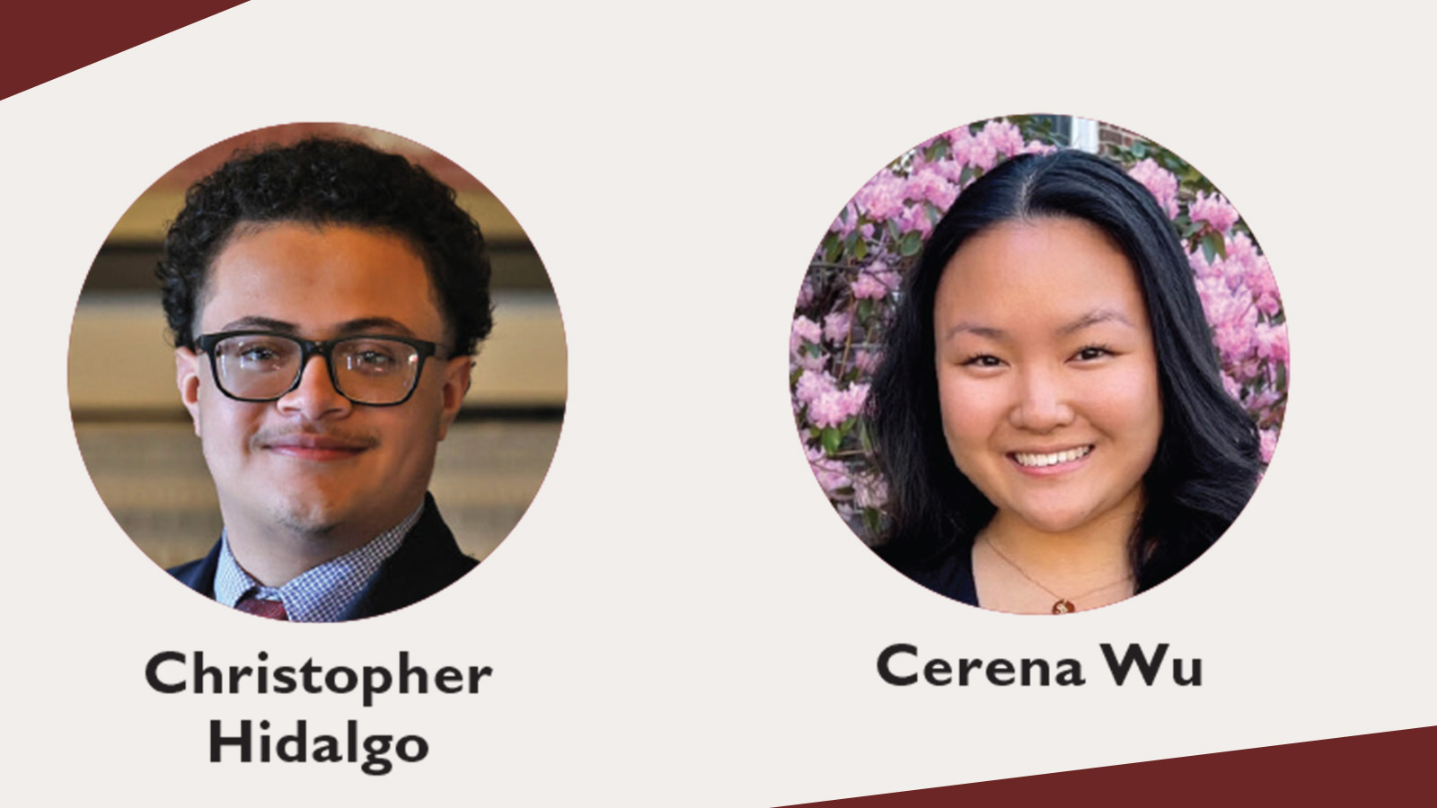 Christopher Hidalgo and Cerena Wu