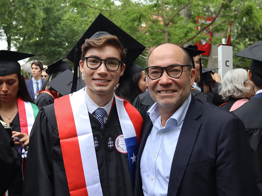 Harvard graduate and his family